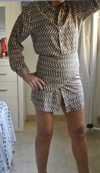 Vestido Zara camisero estampado talla XS