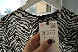 Vestido mini Zara estampado cebra