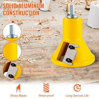 Cortador de Tenón, Diámetro de 1.5" / 38 mm, Cortador de Muebles de Madera de Aluminio y Acero Premium, con Duales Cuchillas Rectas y Tornillos de Botón Kit Maestro para el Hogar, Herramienta de C...