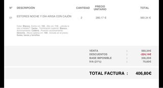 Estores noche y dia Arisa con cajon