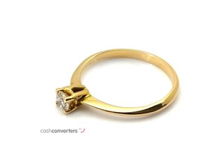 sortija oro 18k con piedra con diamante