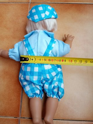 Muñeco vintage niño azul