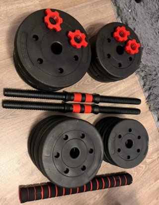 Kit Mancuernas y Barra Ajustable