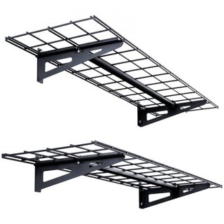 Scaffalature di Stoccaggio per Garage, Confezione da 2, Scaffali da Garage 4 x 1 Piedi a Parete, Capacità di Carico 400 lbs (Totale) Scaffali di Stoccaggio Galleggianti per Garage, A...