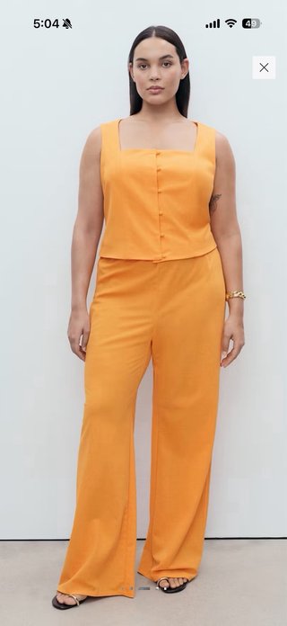 Vest de lino naranja con botones