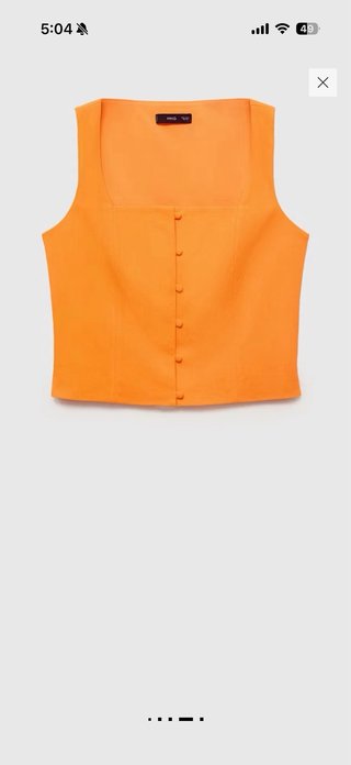 Vest de lino naranja con botones