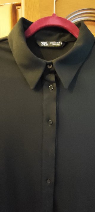 Camisa Zara Negra Manga Larga