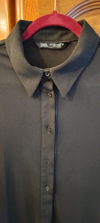 Camisa Zara Negra Manga Larga