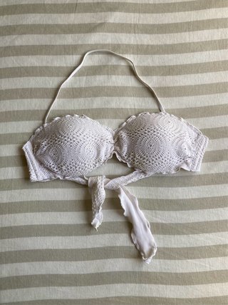 Top bikini cai-cai crochet branco