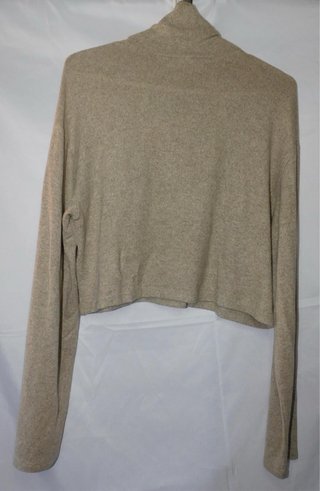 Jersey cuello alto fino beige