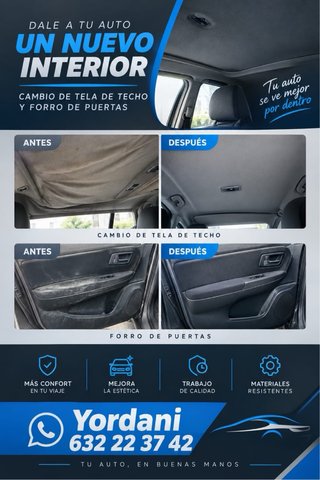 Tapizamos techo y puertas de tu coche desde 140€