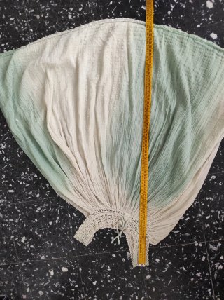 Top boho chic cotone avorio verde ricamato