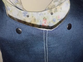 Bolso vaquero azul con forro estampado