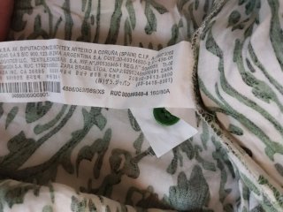 Camisa Zara Talla XS Estampado Verde Blanco