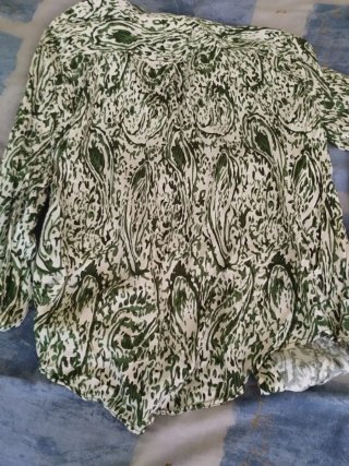 Camisa Zara Talla XS Estampado Verde Blanco