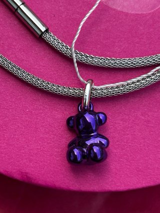 Collar Tous Oso Lila Cadena Mesh