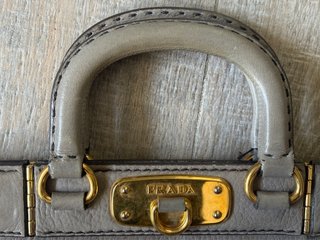 Bolso Prada BN1973 Gris Piel