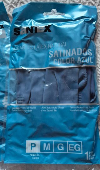 Lote 3 pares guantes Santex latex azul