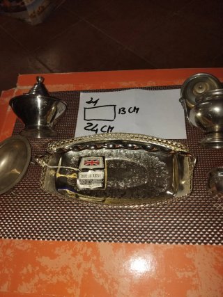 Set Argento Vassoio e Ciotole peltro95