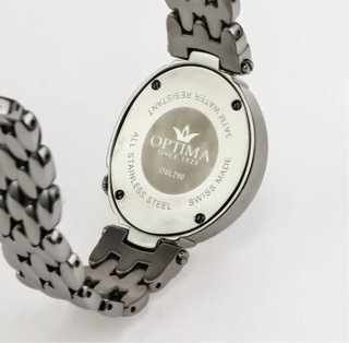 Reloj Optima Swiss Made Negro y Plateado