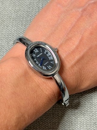 Reloj Pulsera Mujer SUNLIFEX Ovalado Plata Negro