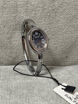 Reloj Pulsera Mujer SUNLIFEX Ovalado Plata Negro
