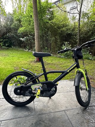 Bicicleta Infantil Btwin Negra y Verde