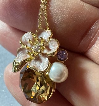 Set gioielli fiore oro con cristalli