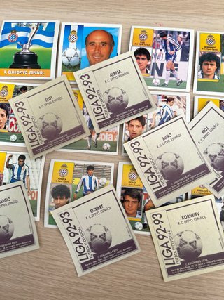 Lote 19 cromos RCD Espanyol Liga 92-93