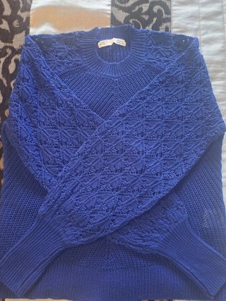 Jersey punto calado azul