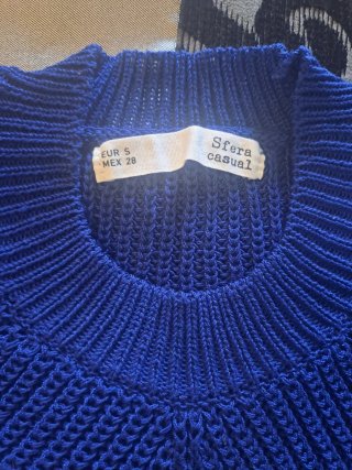 Jersey punto calado azul