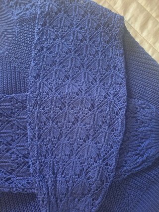 Jersey punto calado azul