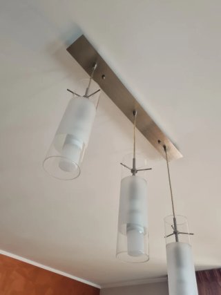 Lampadario moderno vetro e metallo