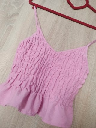 Crop top rosa drapeado sexy