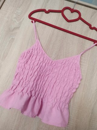 Crop top rosa drapeado sexy