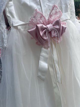 Vestito Comunione Bianco e Rosa
