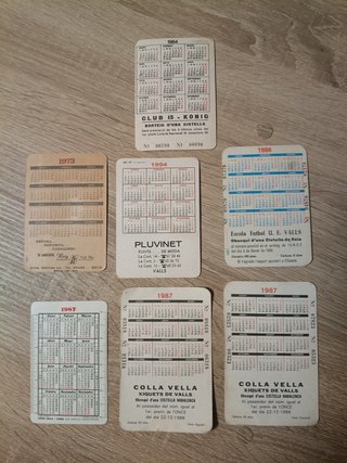 Lote 7 calendarios antiguos