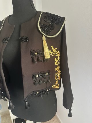 Vestido Flamenca Chaqueta Pantalón Torero Negro