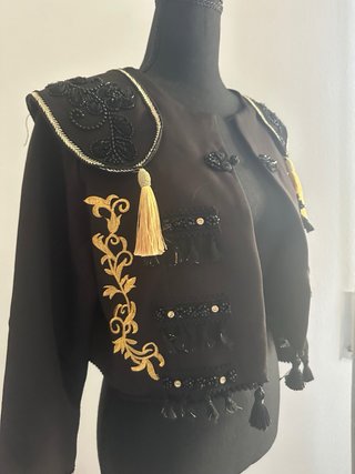 Vestido Flamenca Chaqueta Pantalón Torero Negro