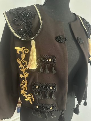 Vestido Flamenca Chaqueta Pantalón Torero Negro