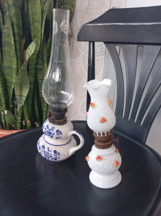 2 Lámparas de Aceite Antiguas