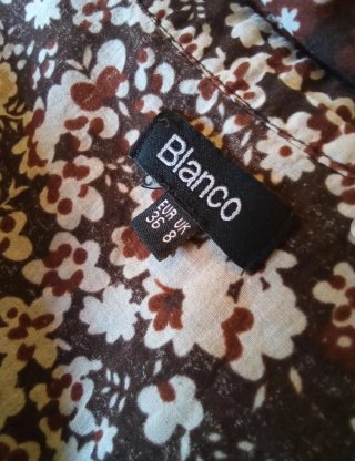 Camisa Blanco floral vintage Talla S