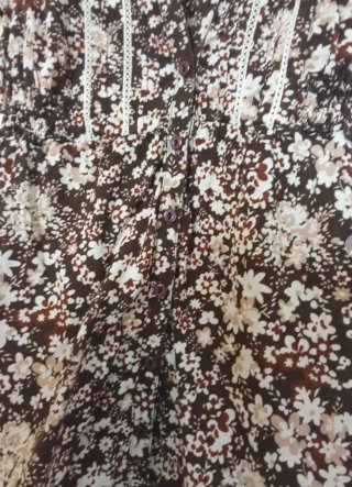 Camisa Blanco floral vintage Talla S