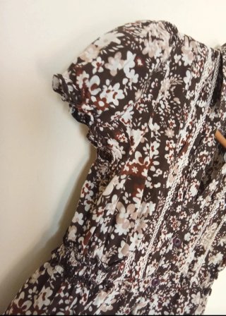 Camisa Blanco floral vintage Talla S