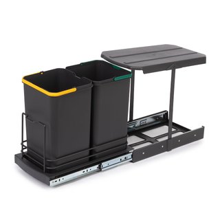 Cubo reciclaje extraíble Emuca 2x12L