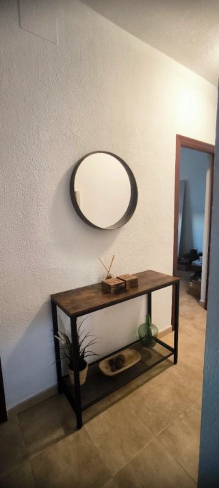 Mesa recibidor madera y metal