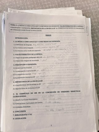 Temas oposición música primaria de la CV