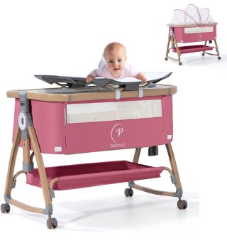 Minicuna colecho rosa con mosquitera!