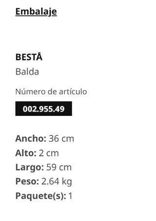 Balda BESTÅ IKEA efecto roble 56x36 cm