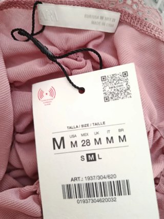 Top Zara Rosa con Lazos y Encaje